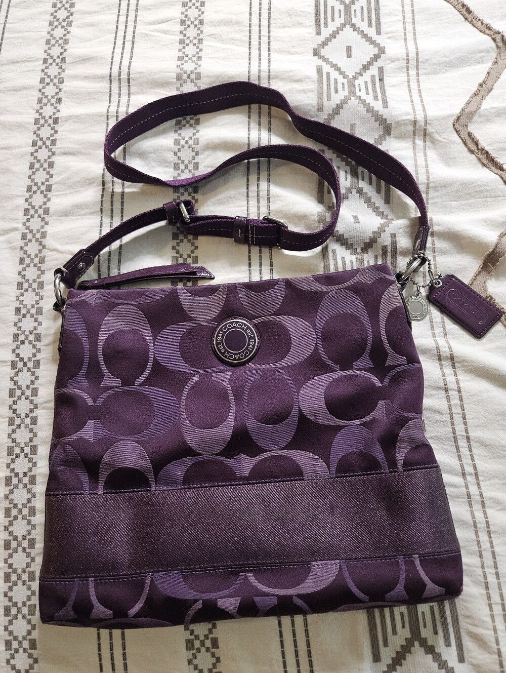 Purple Signature Y2k COACH Crossbody Purse G1261-F20061